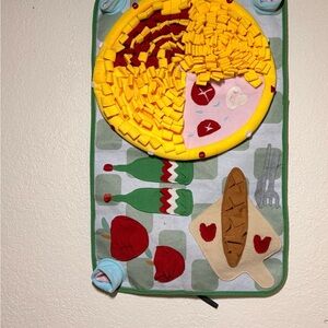 Interactive Yellow & Multi-Color Dog Snuffle Mat - Slow Feeder & Nose Work Toy